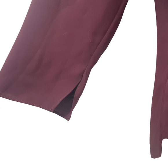 Nic+Zoe Harbour Town Split Neck Tunic Blouse Winterberry Purple Poly NWT Size M - Picture 4 of 10